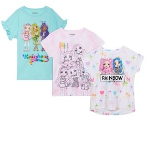 Rainbow High Girl’s 3-Pack Graphic Tee Set